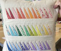 Jane's liberty print rainbow cushion