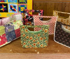 Finished bags made in Sadie's recent workshop