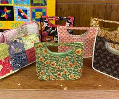 Finished bags made in Sadie's recent workshop